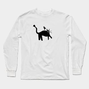 Cat And Bird. Long Sleeve T-Shirt